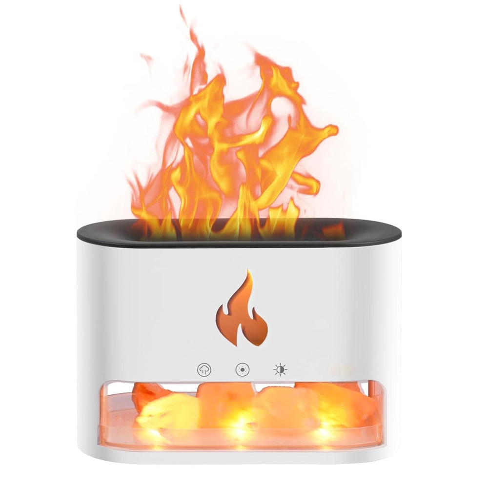 Difusor De Aromas 250ml Efecto Fuego Con Rocas Cristalinas