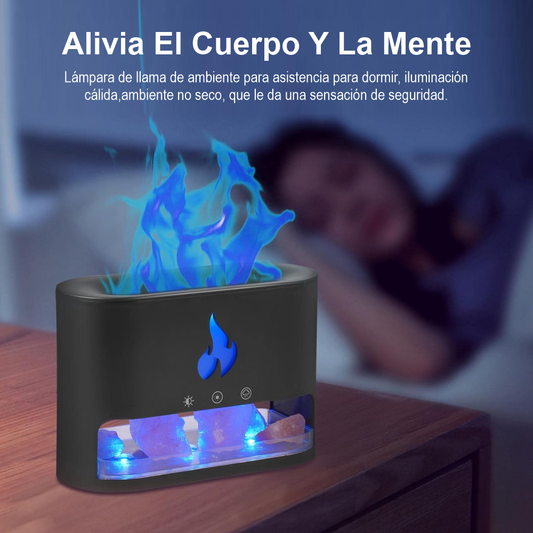 Difusor De Aromas 250ml Efecto Fuego Con Rocas Cristalinas